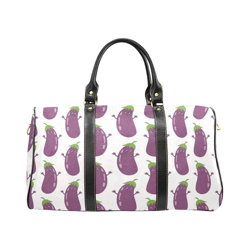 Eggplant Pattern Print Design 01 Travel Bag