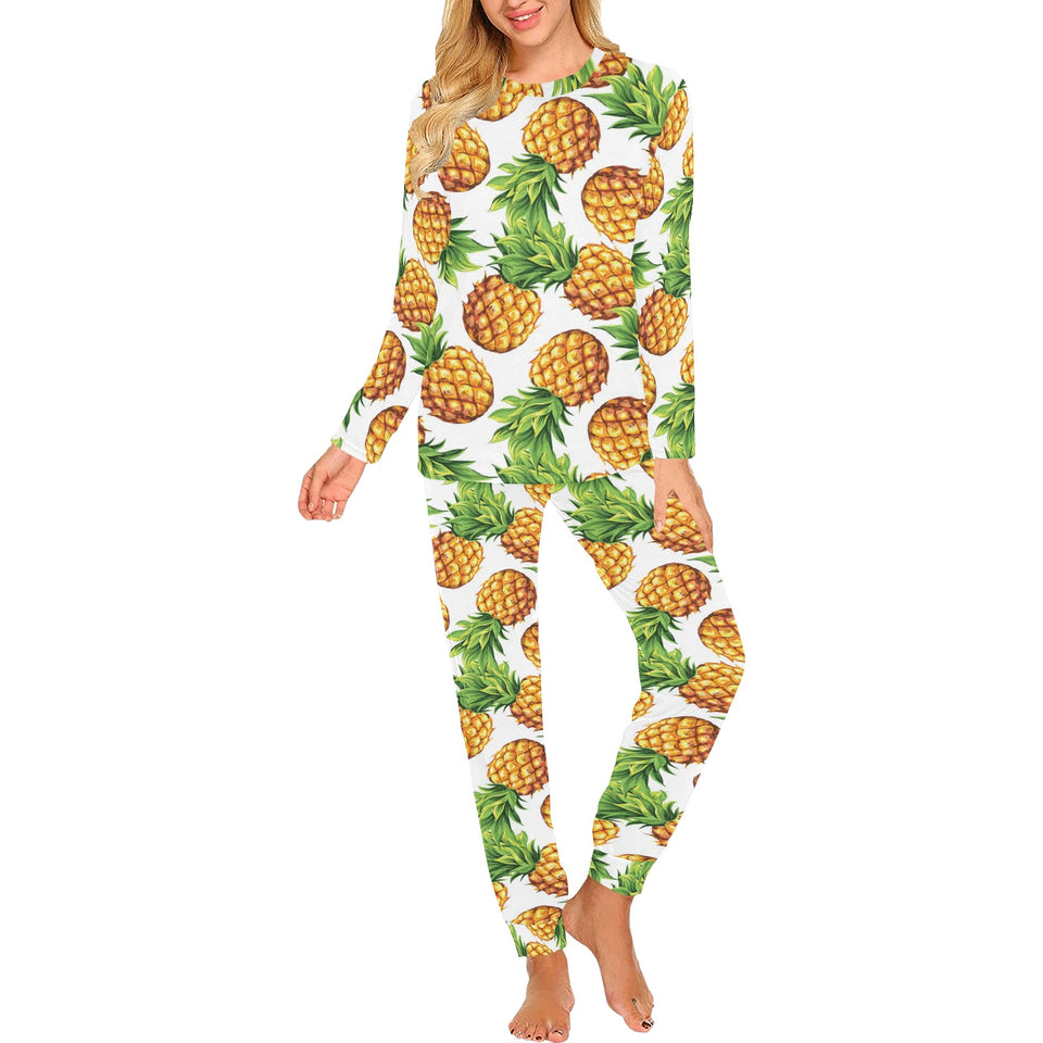 Pineapples design pattern Women's All Over Print Pajama Set
