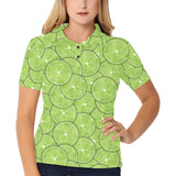 Slices of Lime pattern Women's All Over Print Polo Shirt