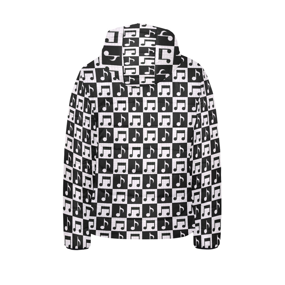 Music Notes Pattern Print Design 01 Kids' Boys' Girls' Padded Hooded Jacket