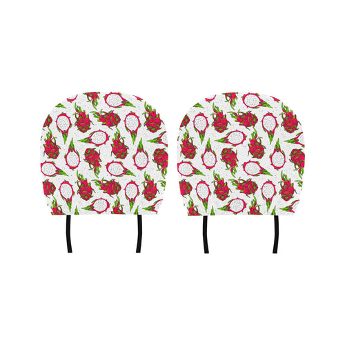 dragon fruits white background Car Headrest Cover