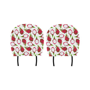dragon fruits white background Car Headrest Cover