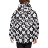 Music Notes Pattern Print Design 01 Kids' Boys' Girls' Padded Hooded Jacket