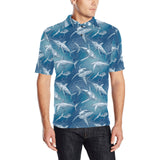 Shark hand drawn Men's All Over Print Polo Shirt