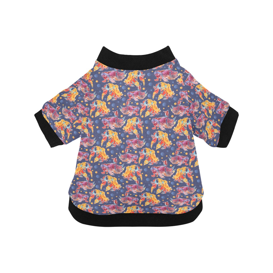 Goldfish Pattern Print Design 05 All Over Print Pet Dog Round Neck Fuzzy Shirt