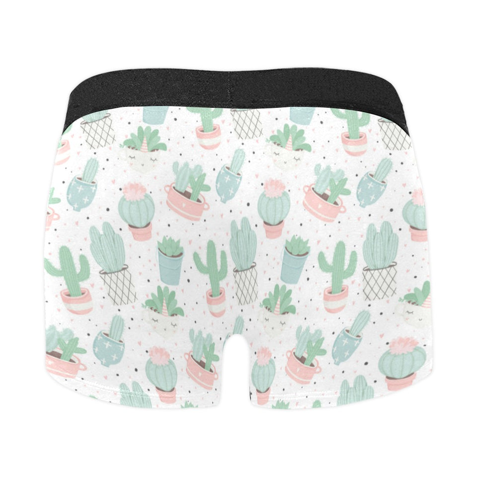 Pastel color cactus pattern Men's All Over Print Boxer Briefs Men's Underwear