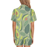 Avocado pattern Women's V-Neck Short Pajama Set