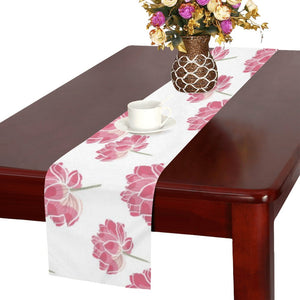 Pink lotus waterlily pattern Table Runner