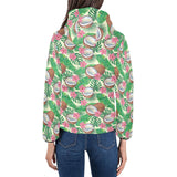 Coconut Pattern Print Design 01 Women's Padded Hooded Jacket