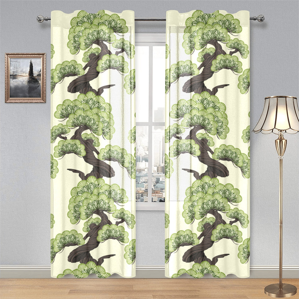 Bonsai pattern Gauze Curtain
