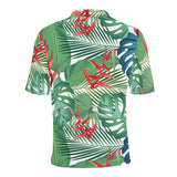 heliconia palm and monstera leaves pattern Men's All Over Print Polo Shirt