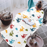 Colorful helicopter pattern Blanket Robe with Sleeves