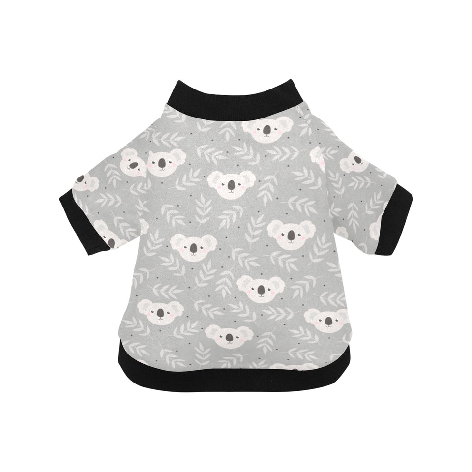 Cute koala leaves pattern All Over Print Pet Dog Round Neck Fuzzy Shirt