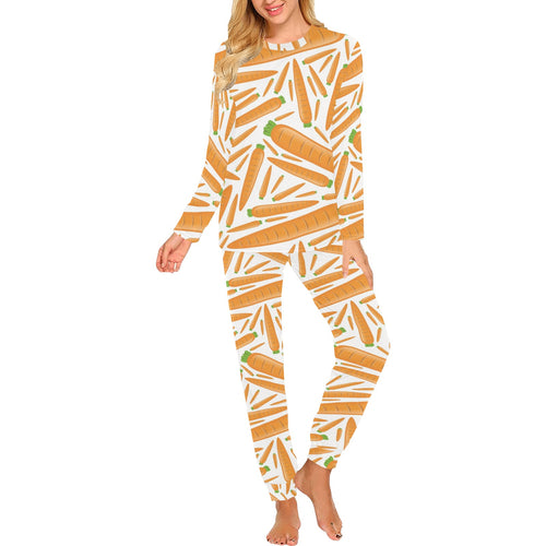 Carrot Pattern Print Design 02 Women's All Over Print Pajama Set