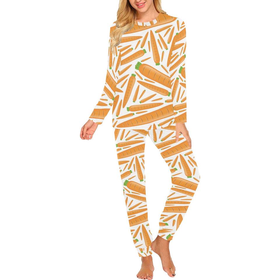 Carrot Pattern Print Design 02 Women's All Over Print Pajama Set