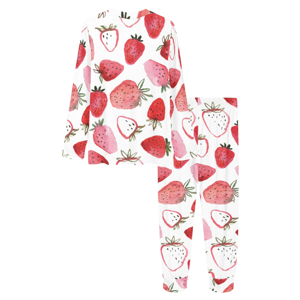 watercolor hand drawn beautiful strawberry pattern Women's All Over Print Pajama Set