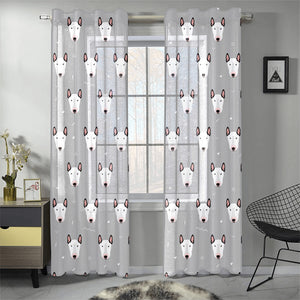 Bull Terrier Pattern Print Design 05 Gauze Curtain