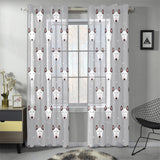 Bull Terrier Pattern Print Design 05 Gauze Curtain