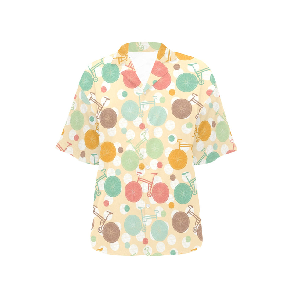 Bicycle Pattern Print Design 01 Women's All Over Print Hawaiian Shirt