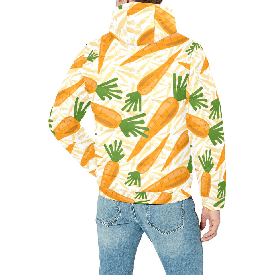 Carrot Pattern Print Design 01 Men's Padded Hooded Jacket