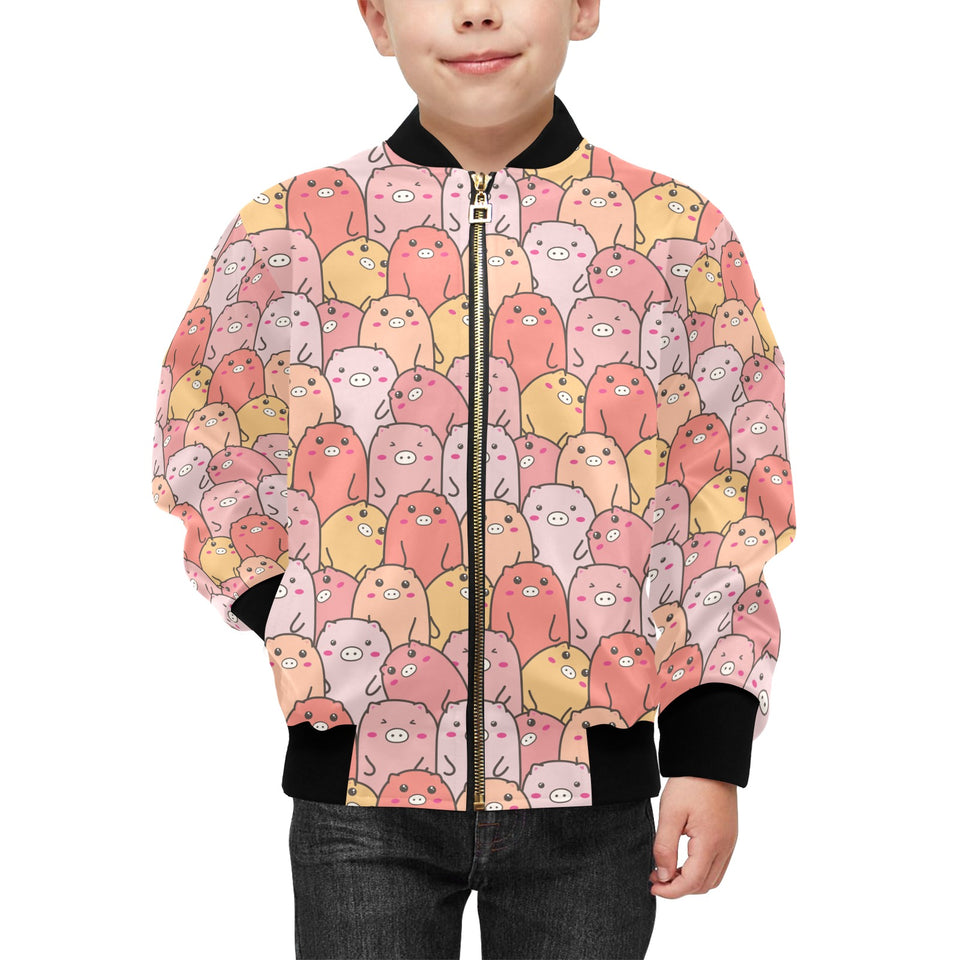 Pig Pattern Print Design 04 Kids' Boys' Girls' Bomber Jacket
