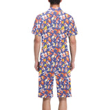 Goldfish Pattern Print Design 04 Men's V-Neck Short Pajama Set