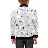 Airplane cloud grey background Kids' Boys' Girls' Bomber Jacket