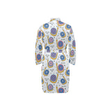 Snail Pattern Print Design 05 Men's Long Sleeve Belted Night Robe