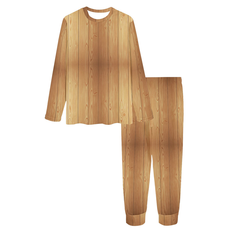 Wood Printed Pattern Print Design 05 Women's All Over Print Pajama Set