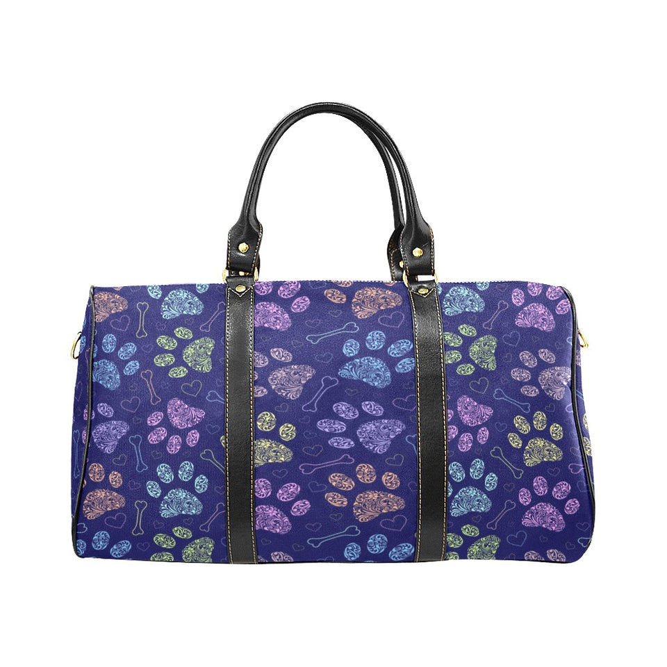 Dog Paws Pattern Print Design 02 Travel Bag