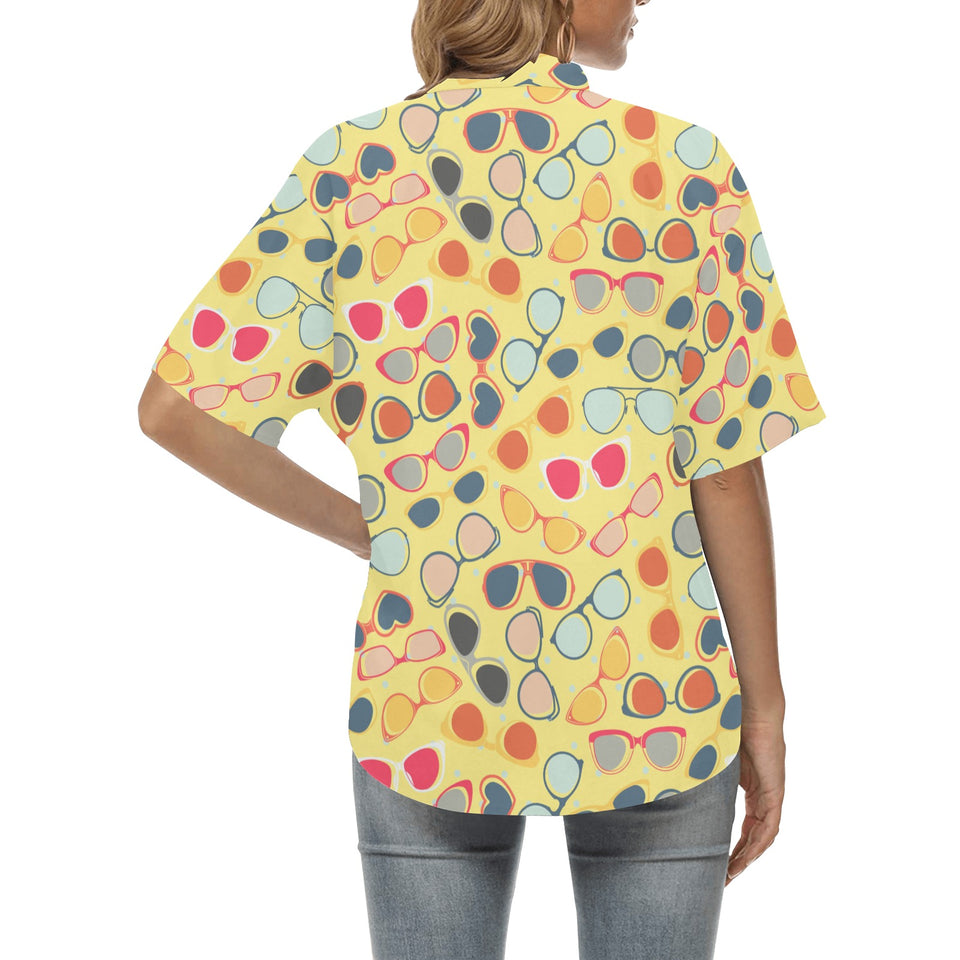 Sun Glasses Pattern Print Design 05 Women's All Over Print Hawaiian Shirt