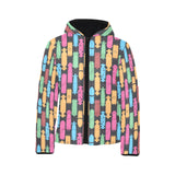 Skate Board Pattern Print Design 02 Kids' Boys' Girls' Padded Hooded Jacket