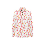 Giraffe Pattern Print Design 03 Women's Long Sleeve Polo Shirt