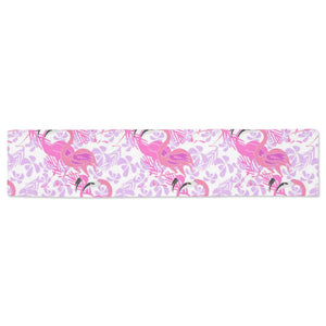 Pink flamingo flower pattern Table Runner