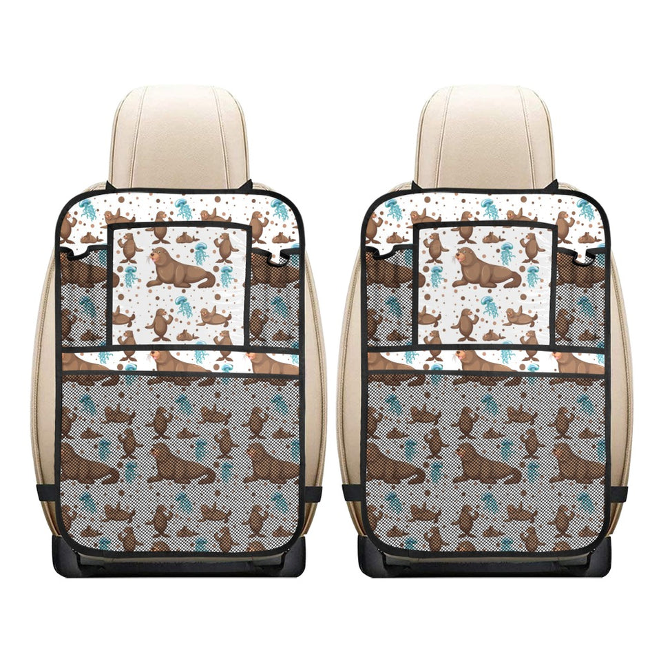 sea lion Seals jellyfish pattern Car Seat Back Organizer