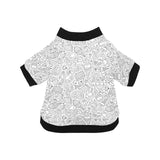 Cartoon hand drawn ice cream black white All Over Print Pet Dog Round Neck Fuzzy Shirt
