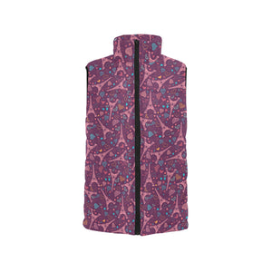 Eiffel Tower Heart Pattern Print Design 04 Men's Padded Vest