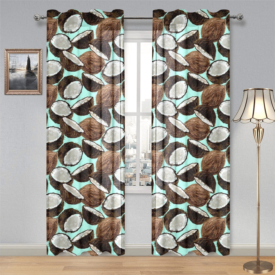 Coconut Pattern Print Design 03 Gauze Curtain