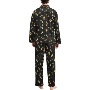 Dog Paws Pattern Print Design 05 Men's Long Pajama Set