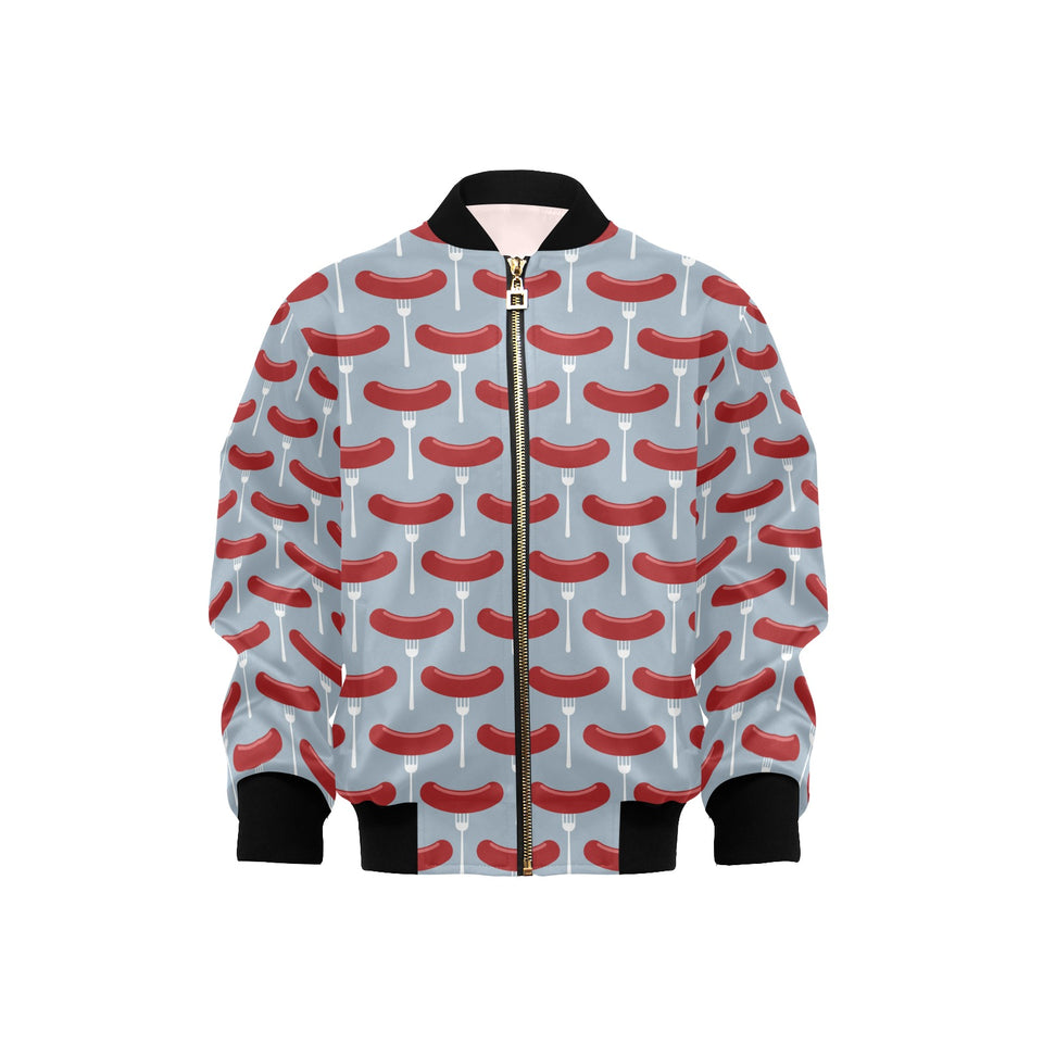 Sausage Pattern Print Design 02 Kids' Boys' Girls' Bomber Jacket