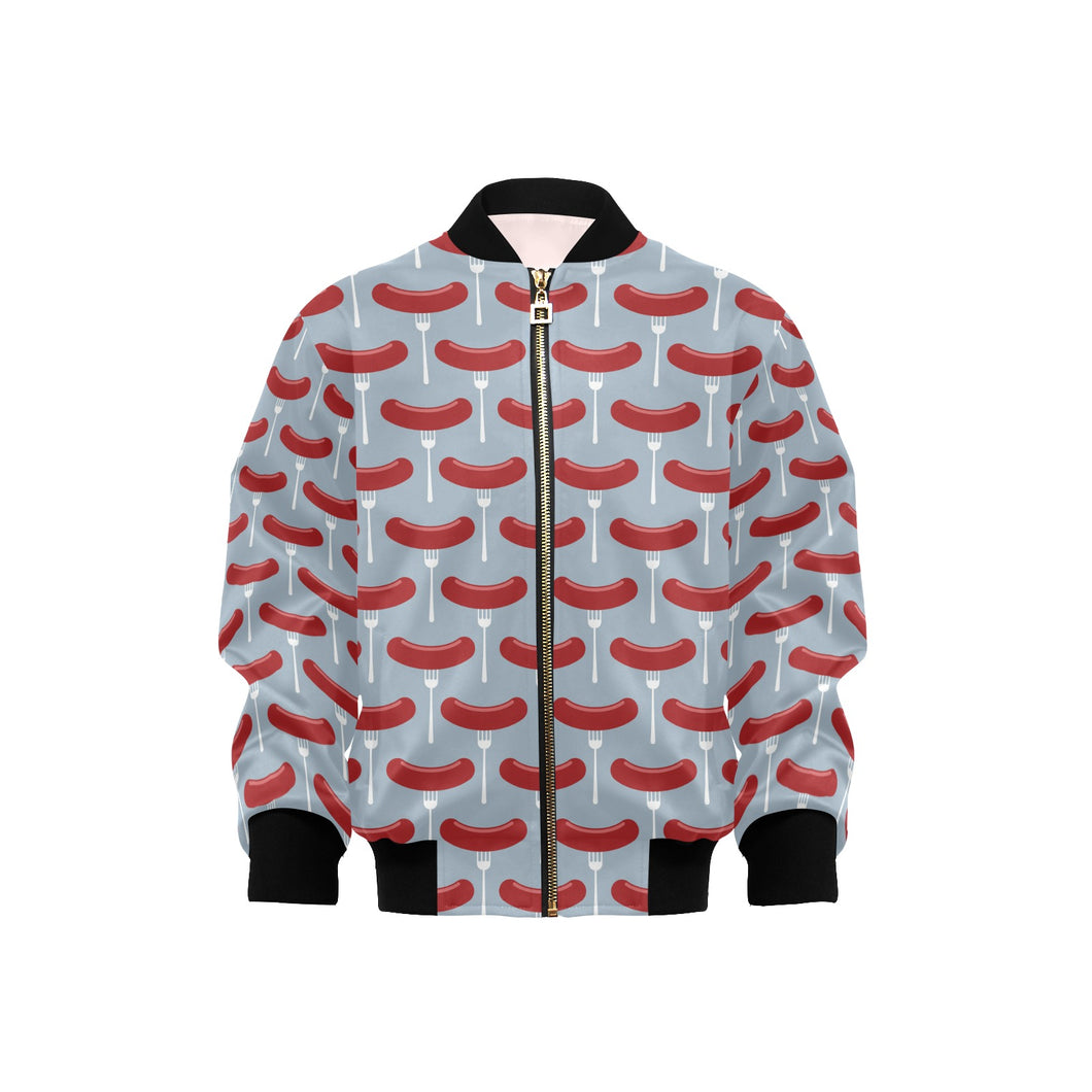 Sausage Pattern Print Design 02 Kids' Boys' Girls' Bomber Jacket