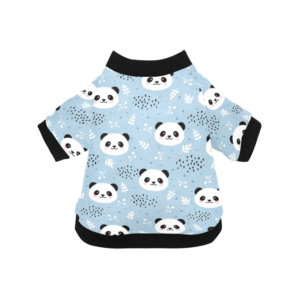 Cute panda pattern All Over Print Pet Dog Round Neck Fuzzy Shirt