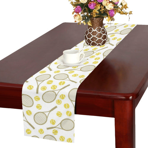 Tennis Pattern Print Design 02 Table Runner