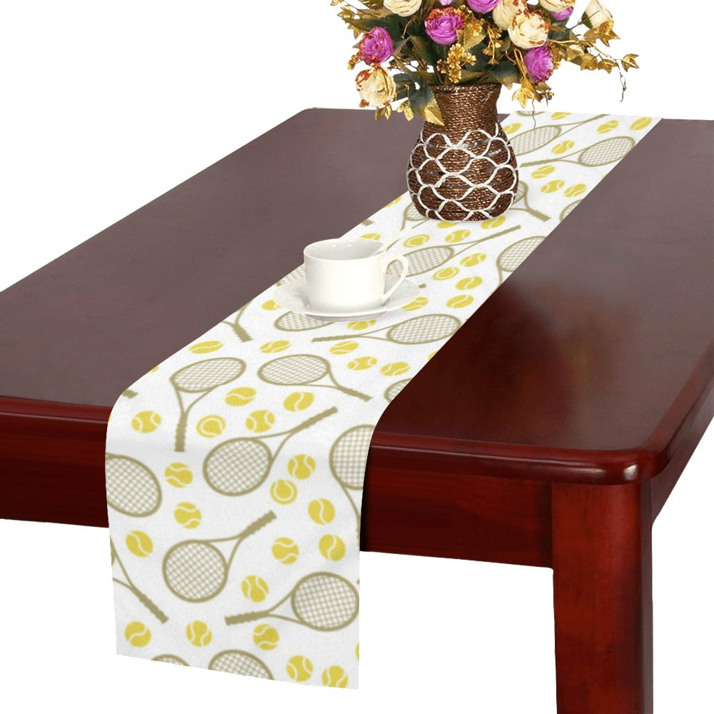 Tennis Pattern Print Design 02 Table Runner