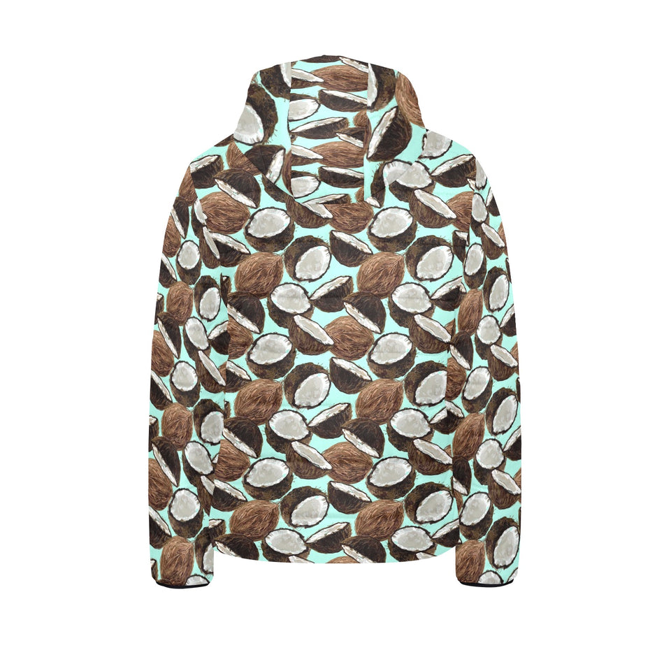 Coconut Pattern Print Design 03 Kids' Boys' Girls' Padded Hooded Jacket