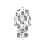 Hand drawn french fries pattern Men's Long Sleeve Belted Night Robe