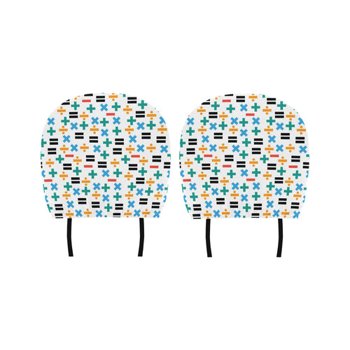 Math Pattern Print Design 05 Car Headrest Cover