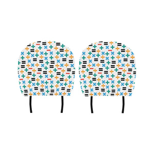 Math Pattern Print Design 05 Car Headrest Cover