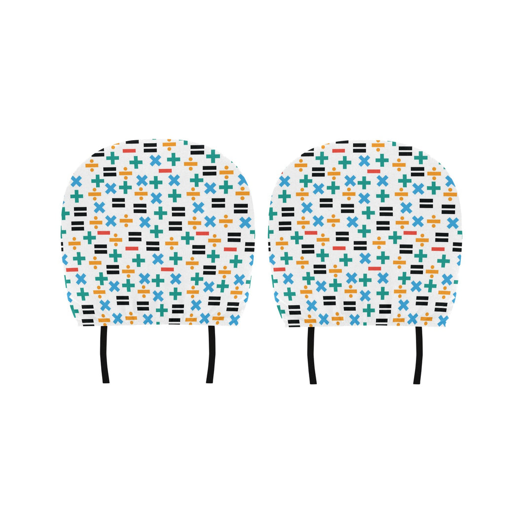 Math Pattern Print Design 05 Car Headrest Cover