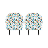 Math Pattern Print Design 05 Car Headrest Cover